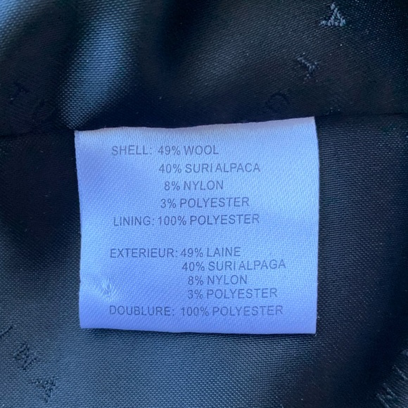 TRINA TURK Amelia Wrap Coat Shawl Hooded Wool Alpaca Blend Pea Coat In Navy Blue - Picture 11 of 17